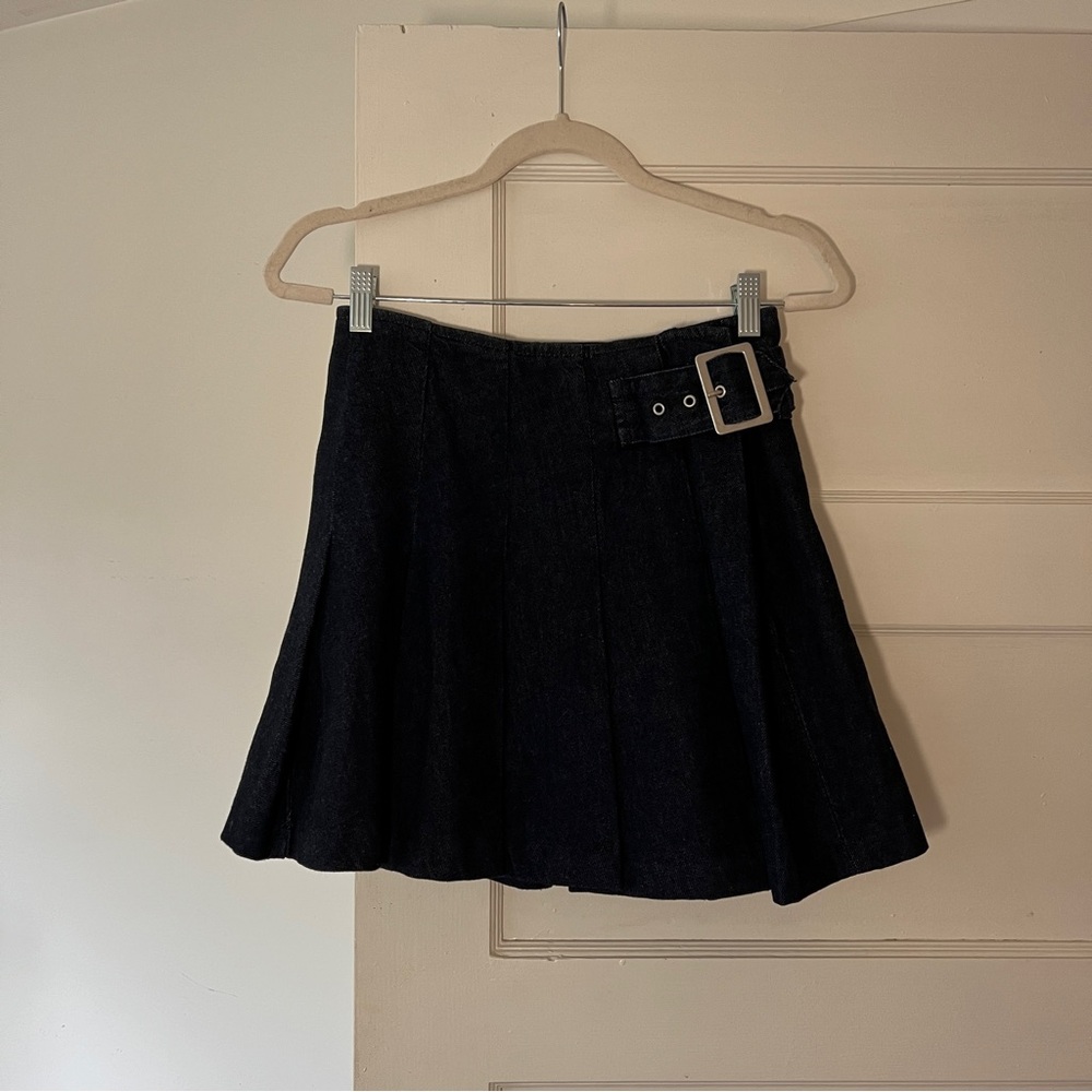 Reformation Denim Pleated Skirt